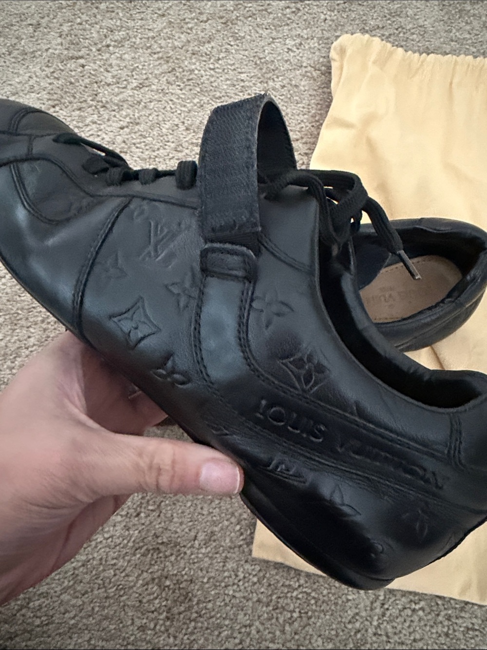 Louis Vuitton Black Leather Men’s Sneaker with Strap - Picture 6 of 7